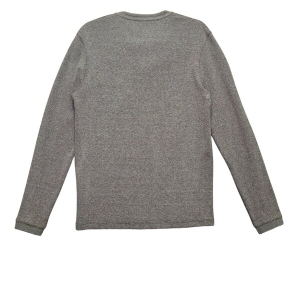 Ted Baker London Mens Grey Thermal Waffle Knit Long Sleeve Henley Shirt Pocket 3 - Picture 2 of 10
